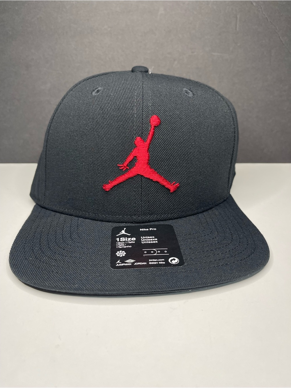 Nike Air Jordan Pro Jumpman Men's Hat Cap Infrared Black AR2118-010 - Snapback